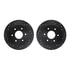 8412-67001 by DYNAMIC FRICTION COMPANY - Brake Rotor Drilled & Slotted - Black- w/Ulitmate Duty Brake Pad & HW Kit