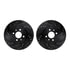 8512-07004 by DYNAMIC FRICTION COMPANY - Rotors-Drilled & Slotted-Black w/ 5000 Advanced Brake Pads Incl Hdw