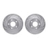 7612-67000 by DYNAMIC FRICTION COMPANY - Rotors-Drilled & Slotted-Silver w/ 5000 Euro Ceramic Brake Pads Incl Hdw