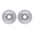7612-67002 by DYNAMIC FRICTION COMPANY - Rotors-Drilled & Slotted-Silver w/ 5000 Euro Ceramic Brake Pads Incl Hdw