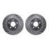 7612-67005 by DYNAMIC FRICTION COMPANY - Rotors-Drilled & Slotted-Silver w/ 5000 Euro Ceramic Brake Pads Incl Hdw