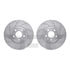 7612-73053 by DYNAMIC FRICTION COMPANY - Rotors-Drilled & Slotted-Silver w/ 5000 Euro Ceramic Brake Pads Incl Hdw
