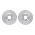 7612-73064 by DYNAMIC FRICTION COMPANY - Rotors-Drilled & Slotted-Silver w/ 5000 Euro Ceramic Brake Pads Incl Hdw