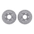 7612-74016 by DYNAMIC FRICTION COMPANY - Rotors-Drilled & Slotted-Silver w/ 5000 Euro Ceramic Brake Pads Incl Hdw