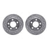 7612-74022 by DYNAMIC FRICTION COMPANY - Rotors-Drilled & Slotted-Silver w/ 5000 Euro Ceramic Brake Pads Incl Hdw