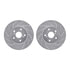 7612-76001 by DYNAMIC FRICTION COMPANY - Rotors-Drilled & Slotted-Silver w/ 5000 Euro Ceramic Brake Pads Incl Hdw