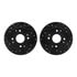 8512-59030 by DYNAMIC FRICTION COMPANY - Rotors-Drilled & Slotted-Black w/ 5000 Advanced Brake Pads Incl Hdw