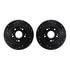 8512-59044 by DYNAMIC FRICTION COMPANY - Rotors-Drilled & Slotted-Black w/ 5000 Advanced Brake Pads Incl Hdw