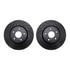 8512-59116 by DYNAMIC FRICTION COMPANY - Rotors-Drilled & Slotted-Black w/ 5000 Advanced Brake Pads Incl Hdw