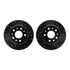 8512-63010 by DYNAMIC FRICTION COMPANY - Rotors-Drilled & Slotted-Black w/ 5000 Advanced Brake Pads Incl Hdw