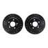 8512-63023 by DYNAMIC FRICTION COMPANY - Rotors-Drilled & Slotted-Black w/ 5000 Advanced Brake Pads Incl Hdw