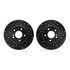 8512-63041 by DYNAMIC FRICTION COMPANY - Rotors-Drilled & Slotted-Black w/ 5000 Advanced Brake Pads Incl Hdw