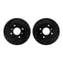 8512-67038 by DYNAMIC FRICTION COMPANY - Rotors-Drilled & Slotted-Black w/ 5000 Advanced Brake Pads Incl Hdw