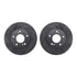 8512-67056 by DYNAMIC FRICTION COMPANY - Rotors-Drilled & Slotted-Black w/ 5000 Advanced Brake Pads Incl Hdw