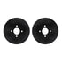 8512-67075 by DYNAMIC FRICTION COMPANY - Rotors-Drilled & Slotted-Black w/ 5000 Advanced Brake Pads Incl Hdw