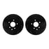 8512-67099 by DYNAMIC FRICTION COMPANY - Brake Rotor - Dimpled & Slotted - Black w/5000 Brake Pads & HW Kit