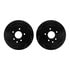 8512-67101 by DYNAMIC FRICTION COMPANY - Brake Rotor - Dimpled & Slotted - Black w/5000 Brake Pads & HW Kit