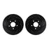 8512-67122 by DYNAMIC FRICTION COMPANY - Rotors-Drilled & Slotted-Black w/ 5000 Advanced Brake Pads Incl Hdw