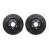 8512-68013 by DYNAMIC FRICTION COMPANY - Rotors-Drilled & Slotted-Black w/ 5000 Advanced Brake Pads Incl Hdw
