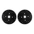 8512-74007 by DYNAMIC FRICTION COMPANY - Rotors-Drilled & Slotted-Black w/ 5000 Advanced Brake Pads Incl Hdw