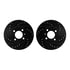 8512-74008 by DYNAMIC FRICTION COMPANY - Rotors-Drilled & Slotted-Black w/ 5000 Advanced Brake Pads Incl Hdw