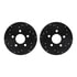 8512-74023 by DYNAMIC FRICTION COMPANY - Rotors-Drilled & Slotted-Black w/ 5000 Advanced Brake Pads Incl Hdw