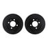 8512-74119 by DYNAMIC FRICTION COMPANY - Rotors-Drilled & Slotted-Black w/ 5000 Advanced Brake Pads Incl Hdw