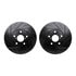 8512-75005 by DYNAMIC FRICTION COMPANY - Rotors-Drilled & Slotted-Black w/ 5000 Advanced Brake Pads Incl Hdw