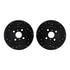 8512-76033 by DYNAMIC FRICTION COMPANY - Rotors-Drilled & Slotted-Black w/ 5000 Advanced Brake Pads Incl Hdw