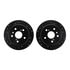 8512-76057 by DYNAMIC FRICTION COMPANY - Rotors-Drilled & Slotted-Black w/ 5000 Advanced Brake Pads Incl Hdw