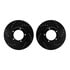 8512-76074 by DYNAMIC FRICTION COMPANY - Brake Rotor - Dimpled & Slotted - Black w/5000 Brake Pads & HW Kit