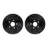 8512-76107 by DYNAMIC FRICTION COMPANY - Rotors-Drilled & Slotted-Black w/ 5000 Advanced Brake Pads Incl Hdw