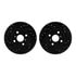 8512-76109 by DYNAMIC FRICTION COMPANY - Rotors-Drilled & Slotted-Black w/ 5000 Advanced Brake Pads Incl Hdw