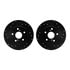 8512-76141 by DYNAMIC FRICTION COMPANY - Rotors-Drilled & Slotted-Black w/ 5000 Advanced Brake Pads Incl Hdw