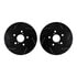 8512-76158 by DYNAMIC FRICTION COMPANY - Brake Rotor - Dimpled & Slotted - Black w/5000 Brake Pads & HW Kit