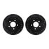 8512-80034 by DYNAMIC FRICTION COMPANY - Rotors-Drilled & Slotted-Black w/ 5000 Advanced Brake Pads Incl Hdw