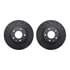 8512-80214 by DYNAMIC FRICTION COMPANY - Rotors-Drilled & Slotted-Black w/ 5000 Advanced Brake Pads Incl Hdw