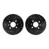 8612-07000 by DYNAMIC FRICTION COMPANY - Rotors-Drilled & Slotted-Black w/ 5000 Euro Ceramic Brake Pads Incl Hdw