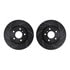 8612-68000 by DYNAMIC FRICTION COMPANY - Rotors-Drilled & Slotted-Black w/ 5000 Euro Ceramic Brake Pads Incl Hdw
