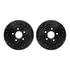 8512-27036 by DYNAMIC FRICTION COMPANY - Rotors-Drilled & Slotted-Black w/ 5000 Advanced Brake Pads Incl Hdw