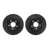 8512-47046 by DYNAMIC FRICTION COMPANY - Brake Rotor - Dimpled & Slotted - Black w/5000 Brake Pads & HW Kit