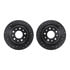 8512-47079 by DYNAMIC FRICTION COMPANY - Brake Rotor - Dimpled & Slotted - Black w/5000 Brake Pads & HW Kit