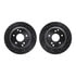 8512-47091 by DYNAMIC FRICTION COMPANY - Rotors-Drilled & Slotted-Black w/ 5000 Advanced Brake Pads Incl Hdw