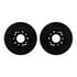 8512-47116 by DYNAMIC FRICTION COMPANY - Rotors-Drilled & Slotted-Black w/ 5000 Advanced Brake Pads Incl Hdw