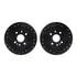 8512-54005 by DYNAMIC FRICTION COMPANY - Rotors-Drilled & Slotted-Black w/ 5000 Advanced Brake Pads Incl Hdw