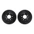 8512-54066 by DYNAMIC FRICTION COMPANY - Rotors-Drilled & Slotted-Black w/ 5000 Advanced Brake Pads Incl Hdw
