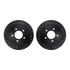 8512-54122 by DYNAMIC FRICTION COMPANY - Brake Rotor - Drilled & Slotted - Black w/5000 Brake Pads & HW Kit