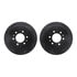 8512-54150 by DYNAMIC FRICTION COMPANY - Rotors-Drilled & Slotted-Black w/ 5000 Advanced Brake Pads Incl Hdw