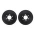 8512-54157 by DYNAMIC FRICTION COMPANY - Brake Rotor - Drilled & Slotted - Black w/5000 Brake Pads & HW Kit