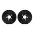 8512-54179 by DYNAMIC FRICTION COMPANY - Brake Rotor - Dimpled & Slotted - Black w/5000 Brake Pads & HW Kit